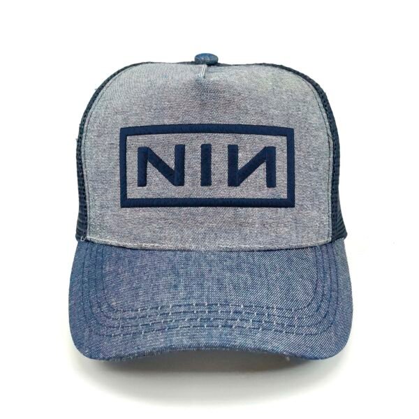 NIN_Modelo1_Frente_AzMarino Gorra Nine Inch Nails
