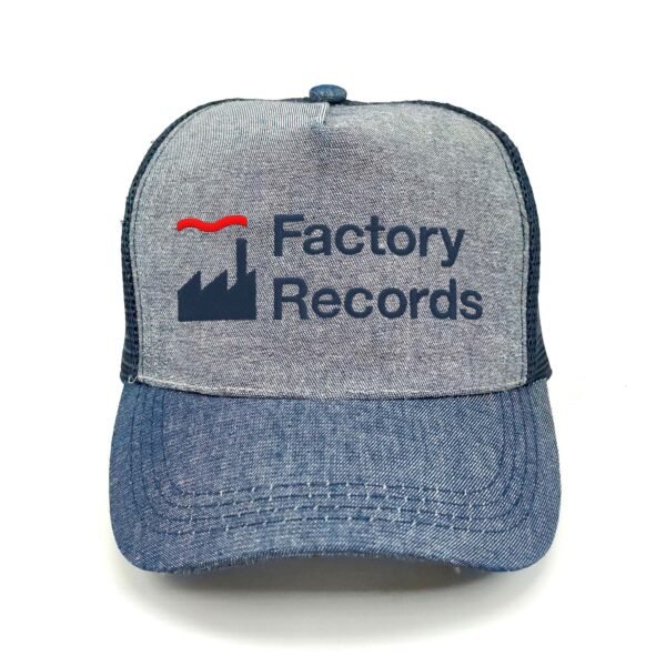 Factory-Records_Modelo1_Frente_AzMarino Gorra Factory Records