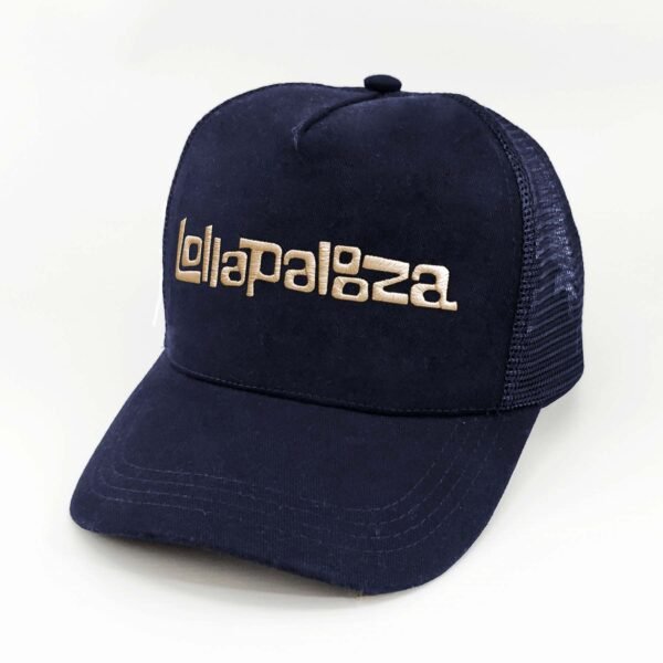 Lolapalooza_Modelo8_Diagonal_Dorado Gorra Lollapalooza